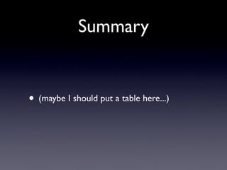 Summary


• (maybe I should put a table here...)
 