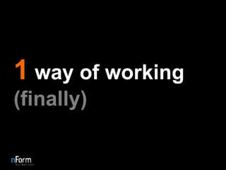 1  way of working  (finally) 