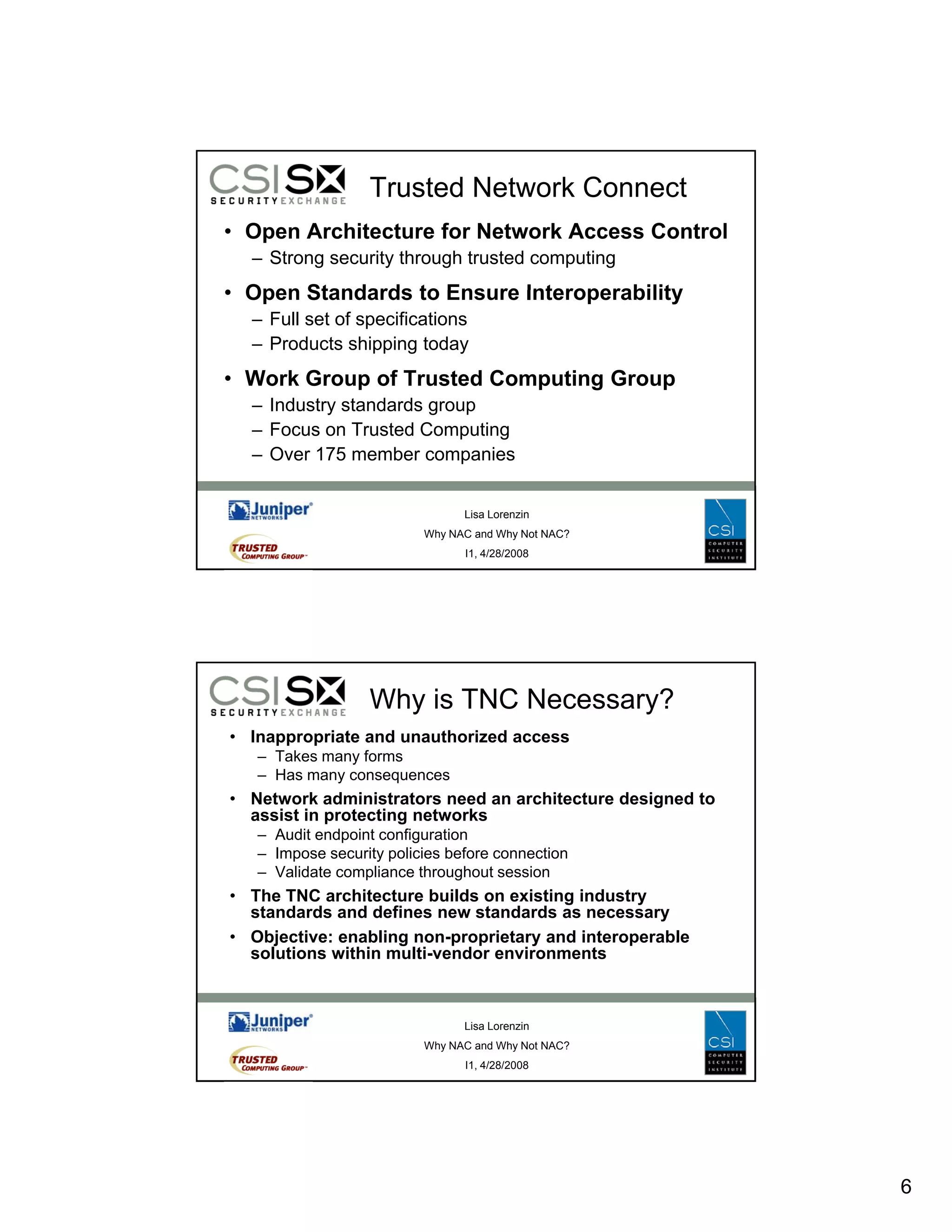 Why NAC and Why Not NAC