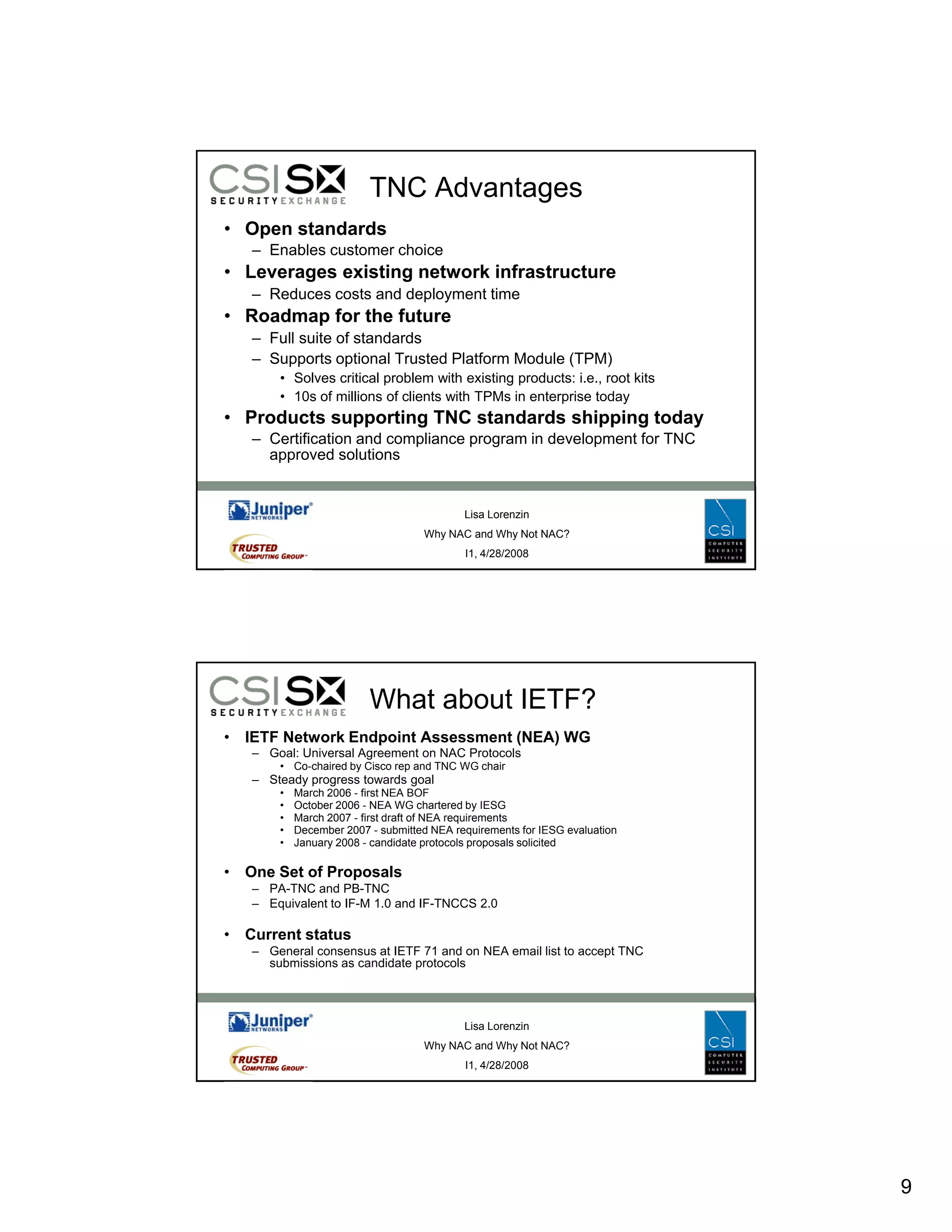 Why NAC and Why Not NAC