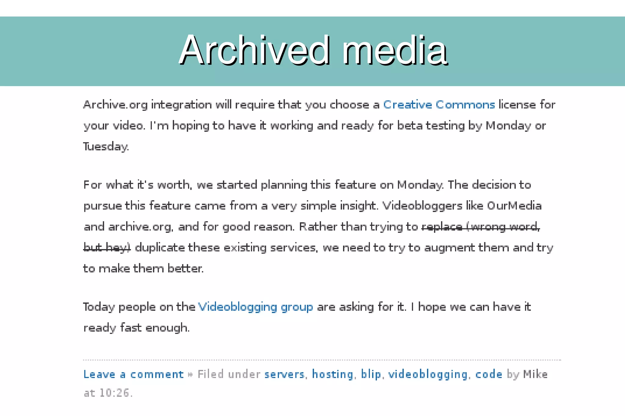 Why portability matters....