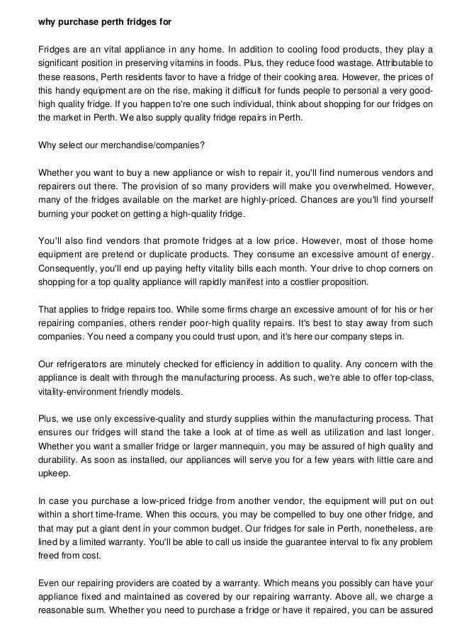 Why Obtain Fridges For Sale In Perth