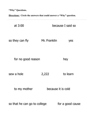 Why question-answers 2 | PDF