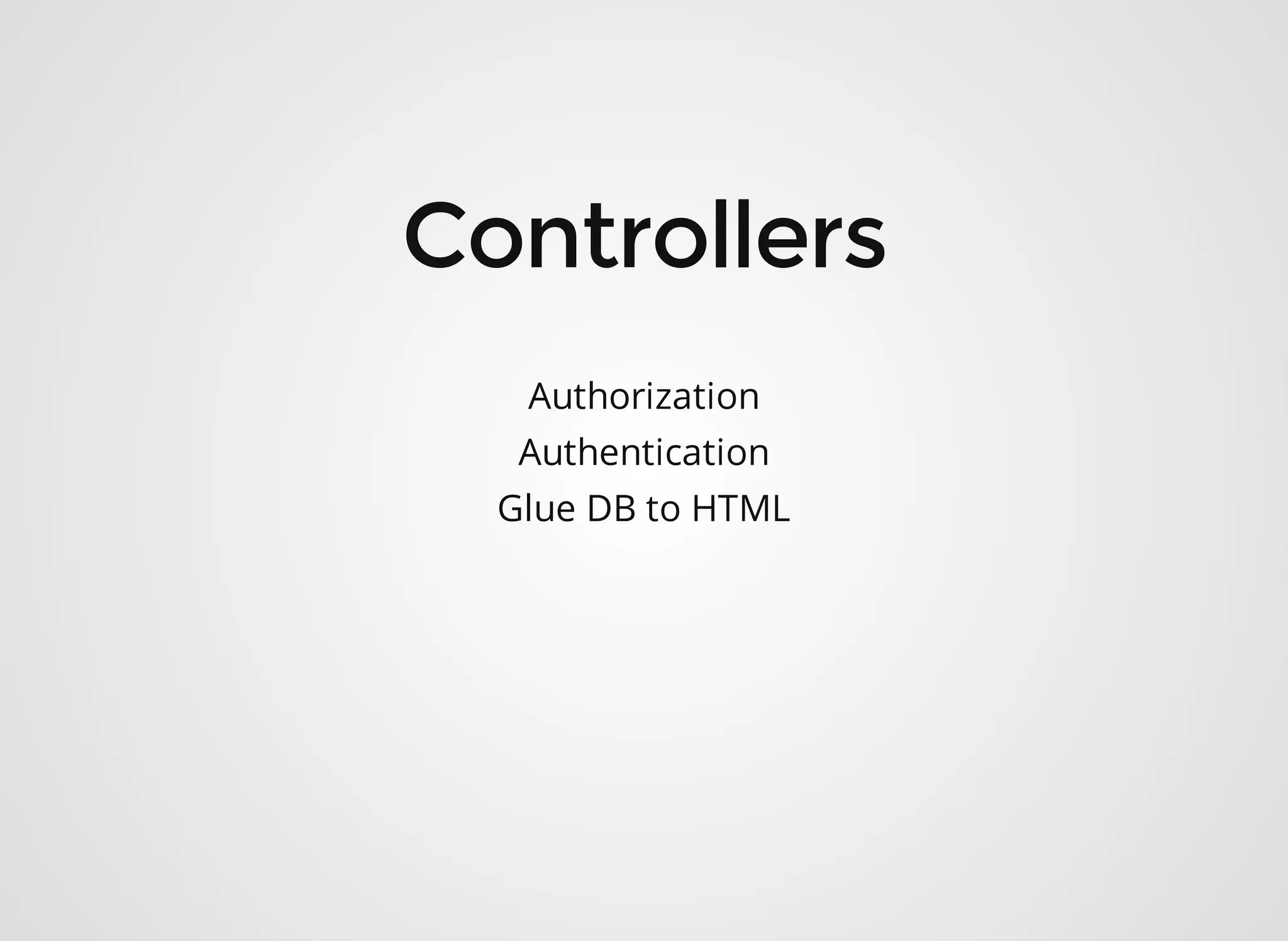 Authorization Authentication Glue DB to HTML 