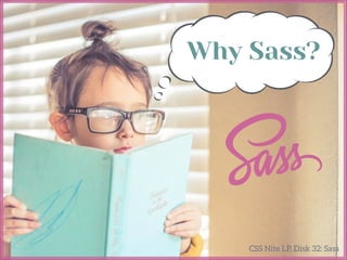 CSS Nite LP, Disk 32: Sass
Why Sass?
 