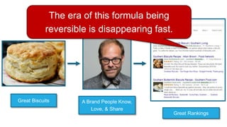 Great Biscuits A Brand People Know,
Love, & Share
Great Rankings
The era of this formula being
reversible is disappearing fast.
 