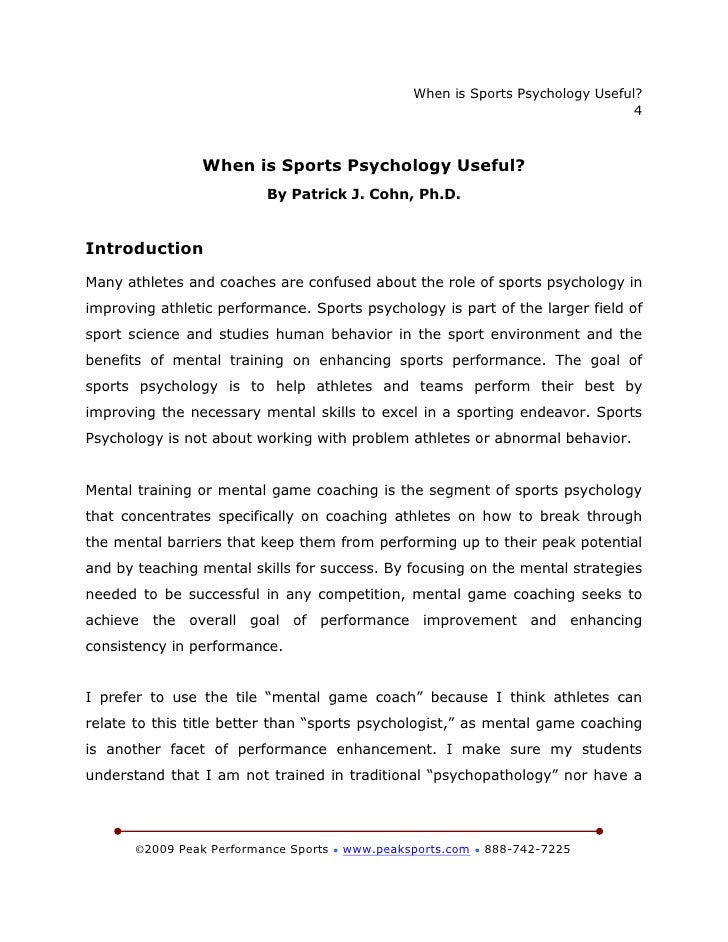 what is sport psychology essay