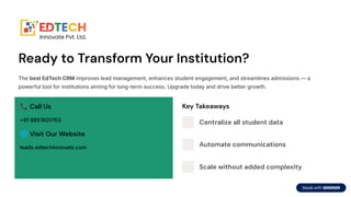 Why the Best EdTech CRM Is Essential for Modern Education Growth and ...