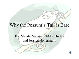 Why the Possum’s Tail is Bare By: Mandy Maynard, Mike Hurley and Jessica Honermann 