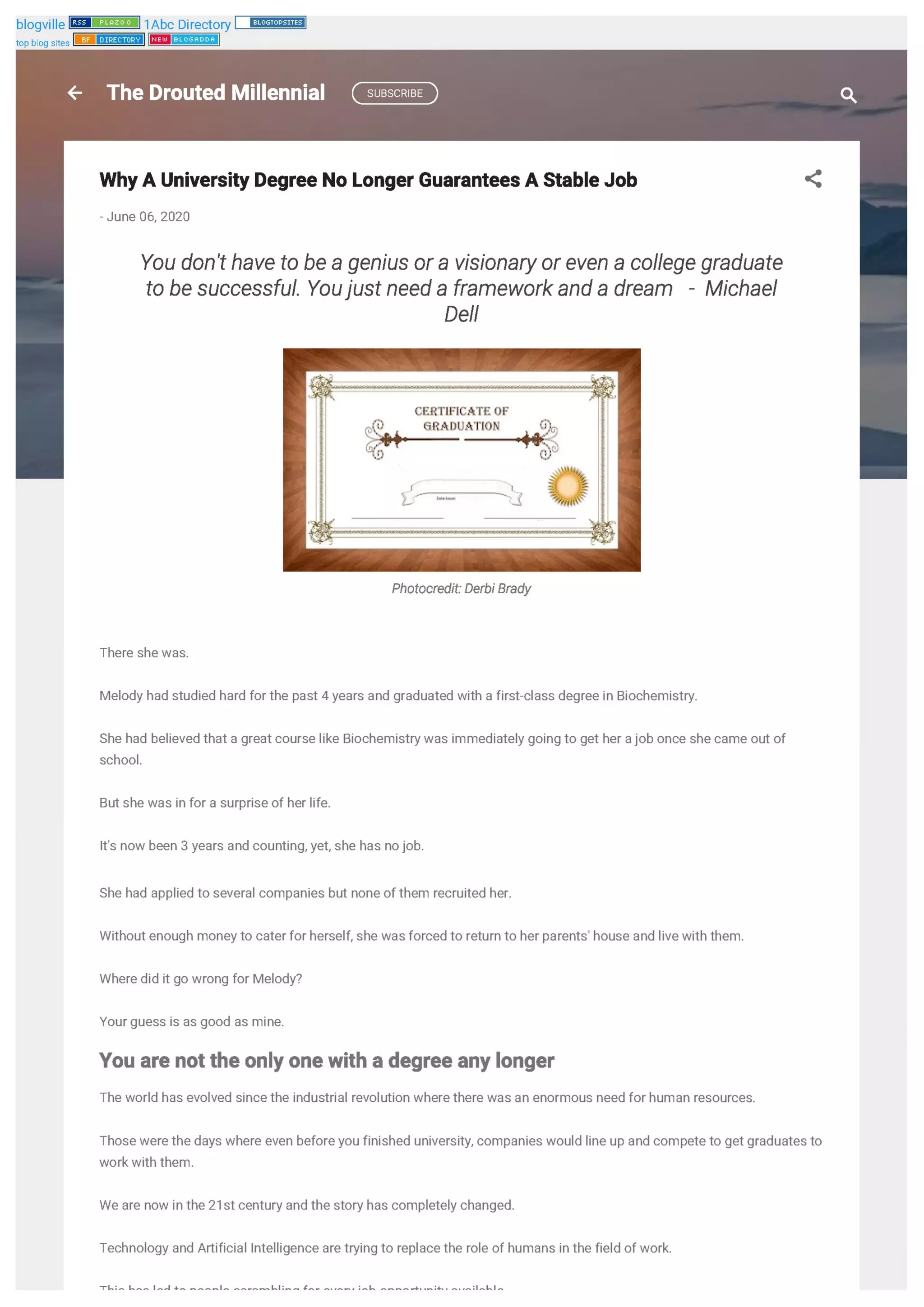 Why universitydegreenolonger guarantees a stable job PDF