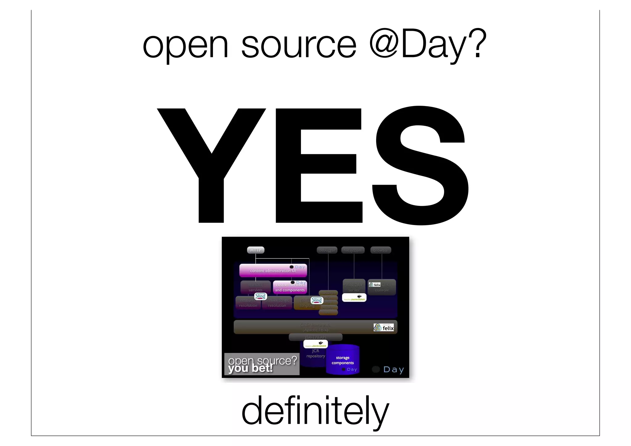 open source @Day?



YES
    deﬁnitely
 