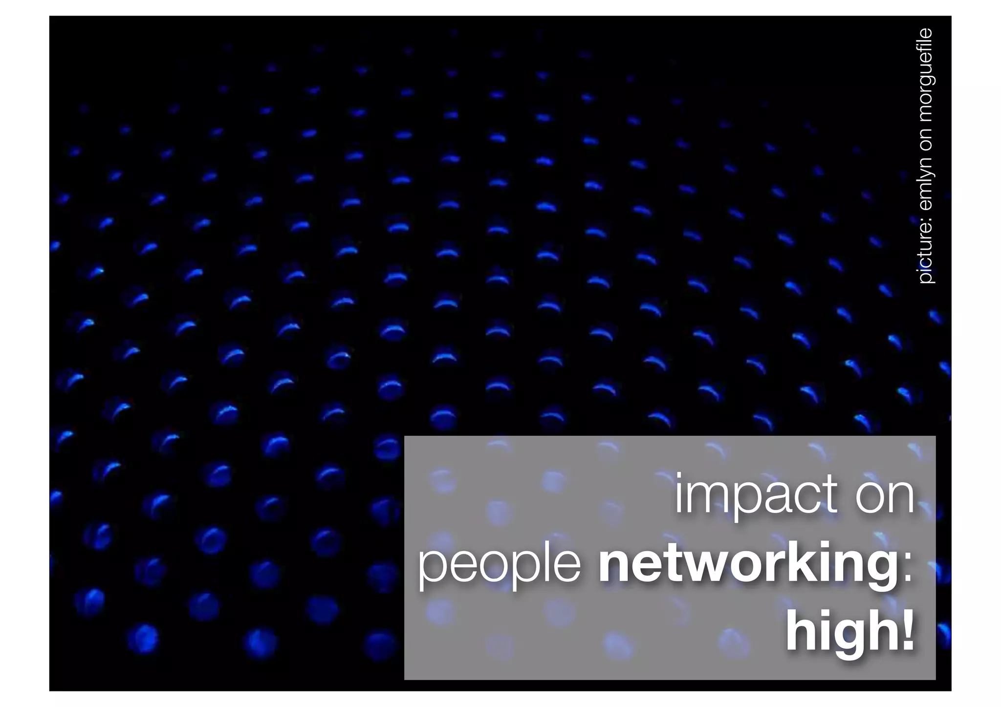 picture: emlyn on morgueﬁle
          impact on
people networking:
              high!
 