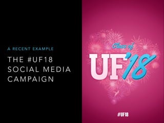 T H E # U F 1 8
S O C I A L M E D I A
C A M PA I G N
A R E C E N T E X A M P L E
 