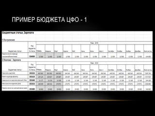 ПРИМЕР БЮДЖЕТА ЦФО - 1
 