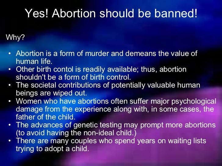 Abortions Should Not Be Made On Immoral