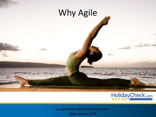 Why Agile 
luis.goncalves@holidaycheck.com 
@lgoncalves1979 
 