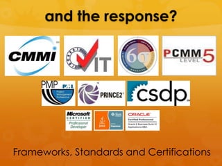 and the response?




Frameworks, Standards and Certifications
 