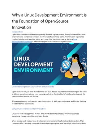 Why a Linux Development Environment Is the Foundation of Open-Source ...