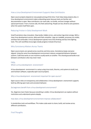Why a Linux Development Environment Is the Foundation of Open-Source ...