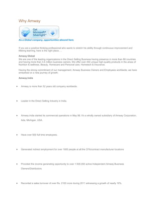 Why amway | DOCX