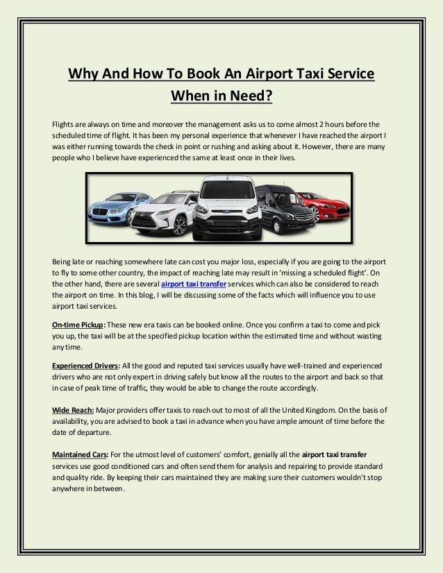 Why And How To Book Airport Taxi Transfer