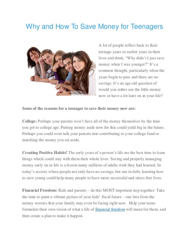 Why And How To Save Money For Teenagers - why and how to save money for teenagers a lot of people reflect back to their a life