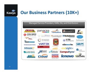 Our Business Partners (10K+)
28
Managed Service Providers,VARs, SIs, and Distributors
 