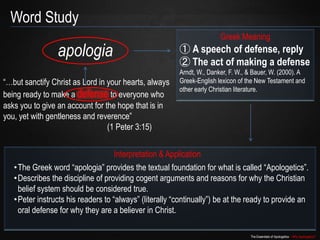 The Essentials of Apologetics - Why Apologetics? | PPTX