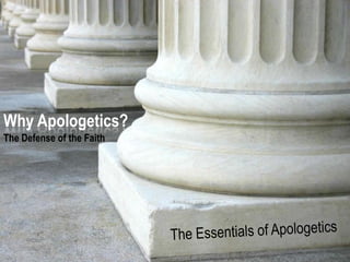 Hope
Why Apologetics?
                       Hurting
             For The




The Defense of the Faith



                  A Study in 1 Peter

                           www.confidentchristians.org
 