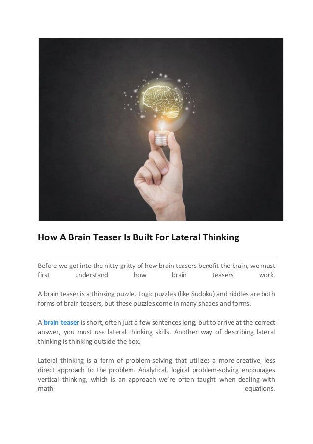 Why Are Brain Teasers So Good For Your Brain - 