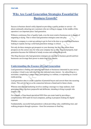 Why Are Lead Generation Strategies Essential for Business Growth.pdf