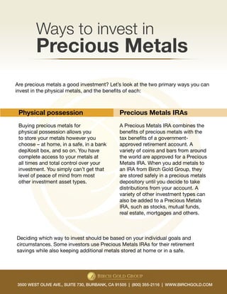 Why are precious metals a good investment | PDF