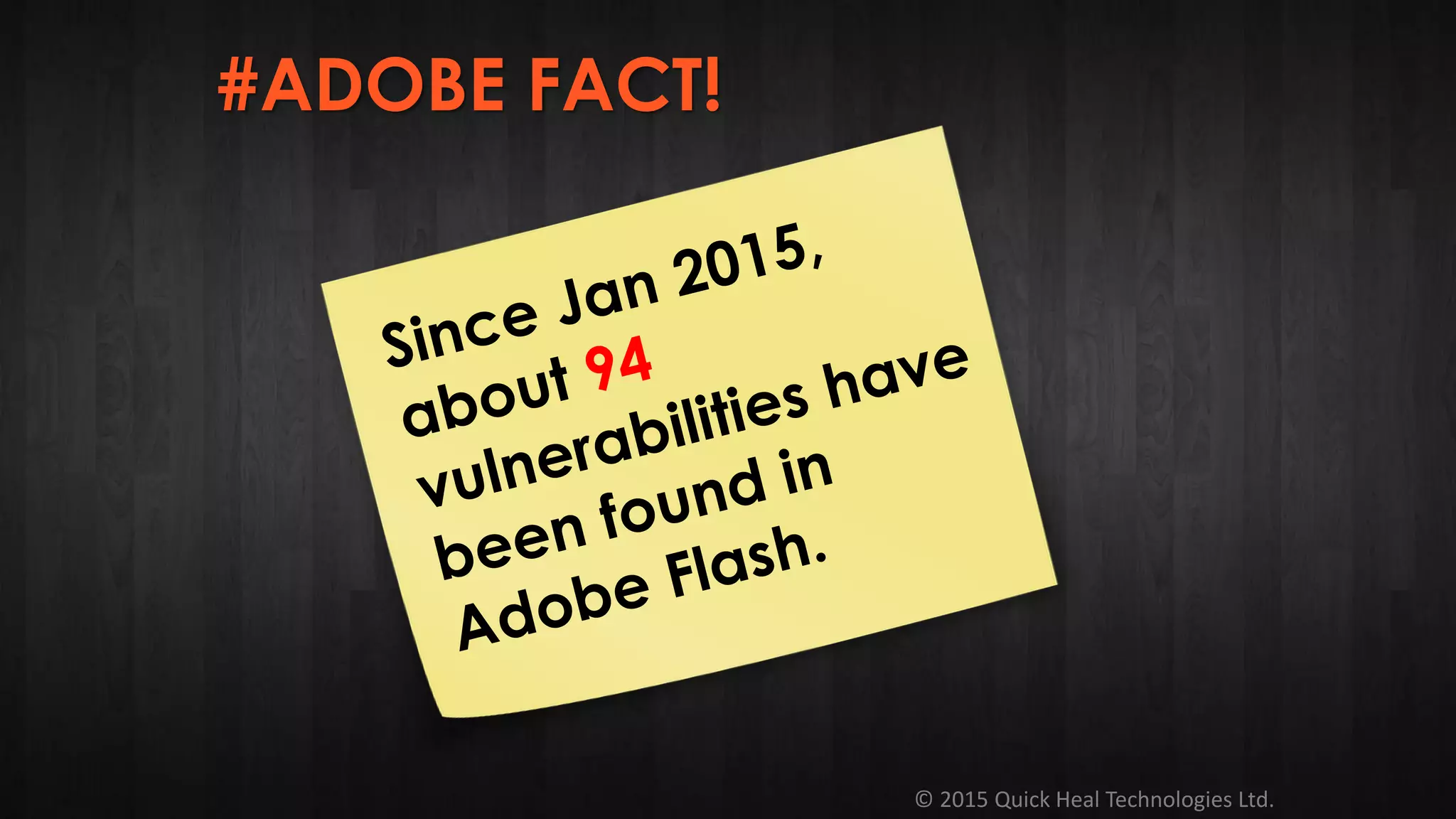 © 2015 Quick Heal Technologies Ltd.
#ADOBE FACT!
 