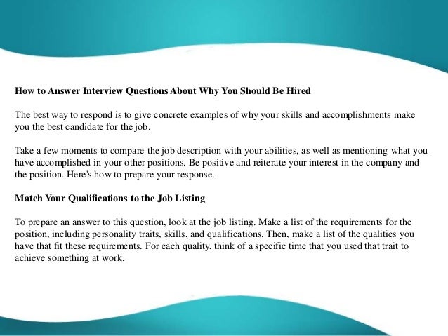 why are you the best person for this job answer why do you think you are the best candidate