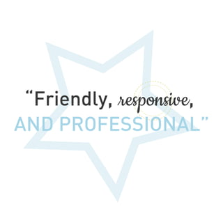 “Friendly,rresponsive,
AND PROFESSIONAL”
 