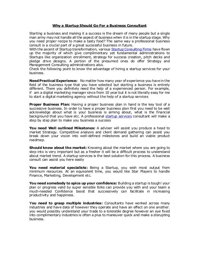 Why A Startup Should Go For A Business Consultant Why A Startup Should Go For A Business Consultant Starting A Business And Making It A