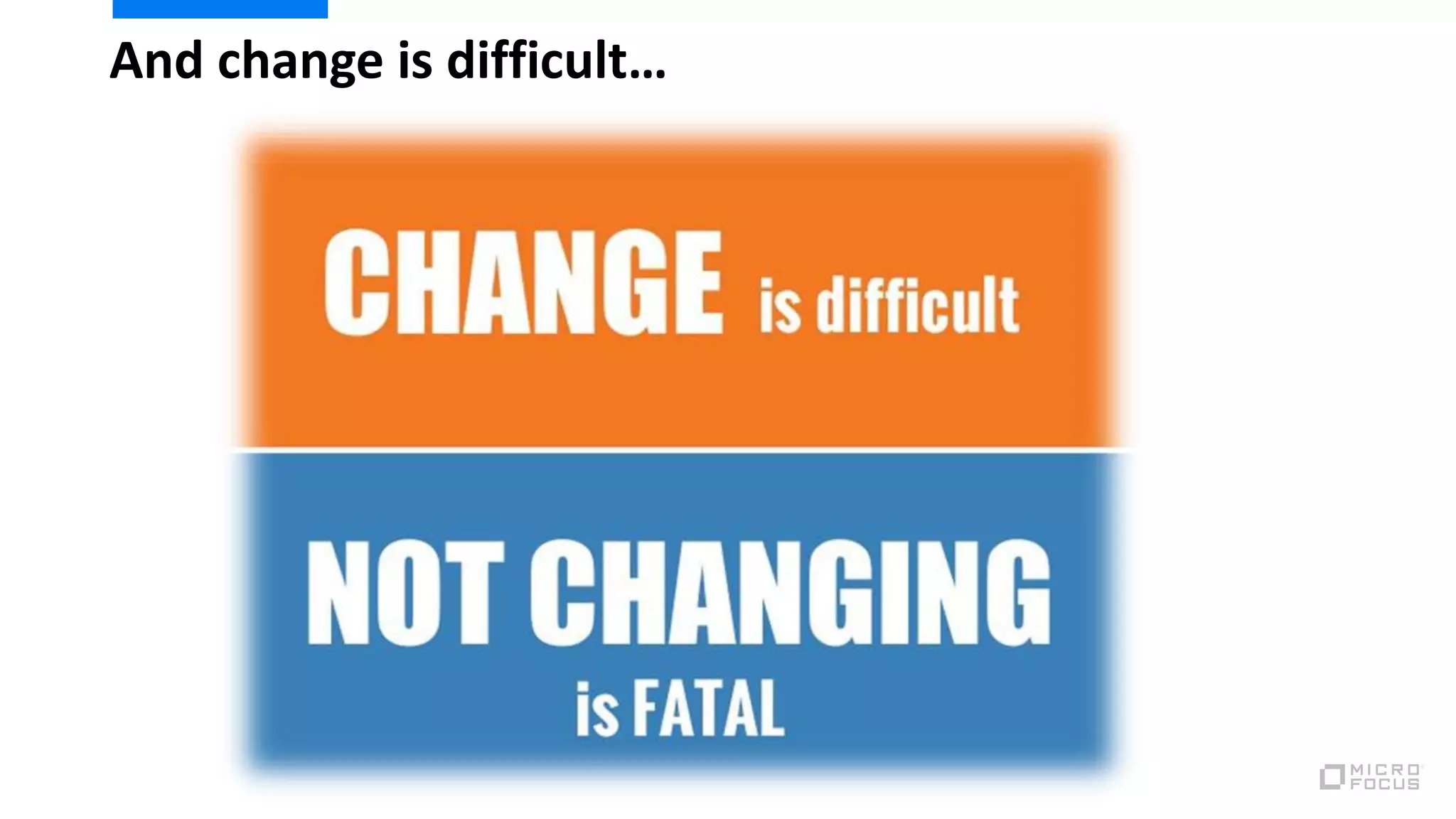 And change is difficult…
 