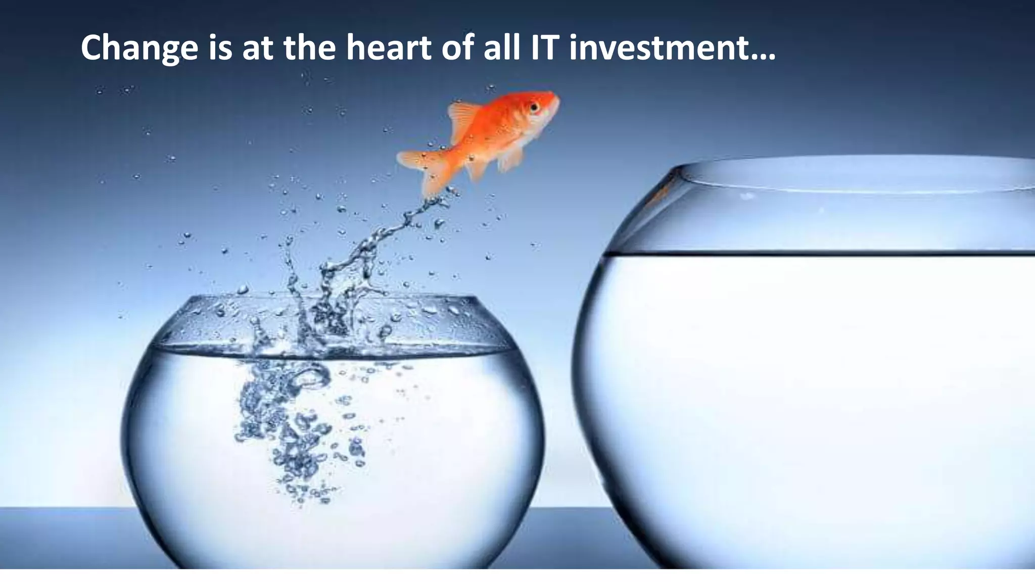 Change is at the heart of all IT investment…
 