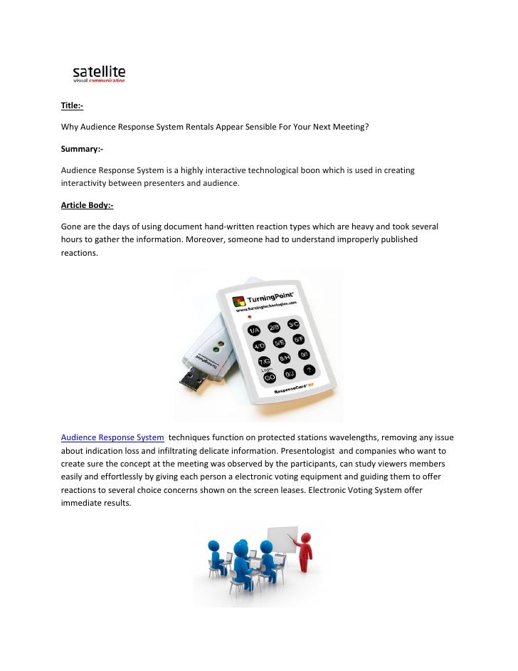 Why audience response system rentals appear sensible for