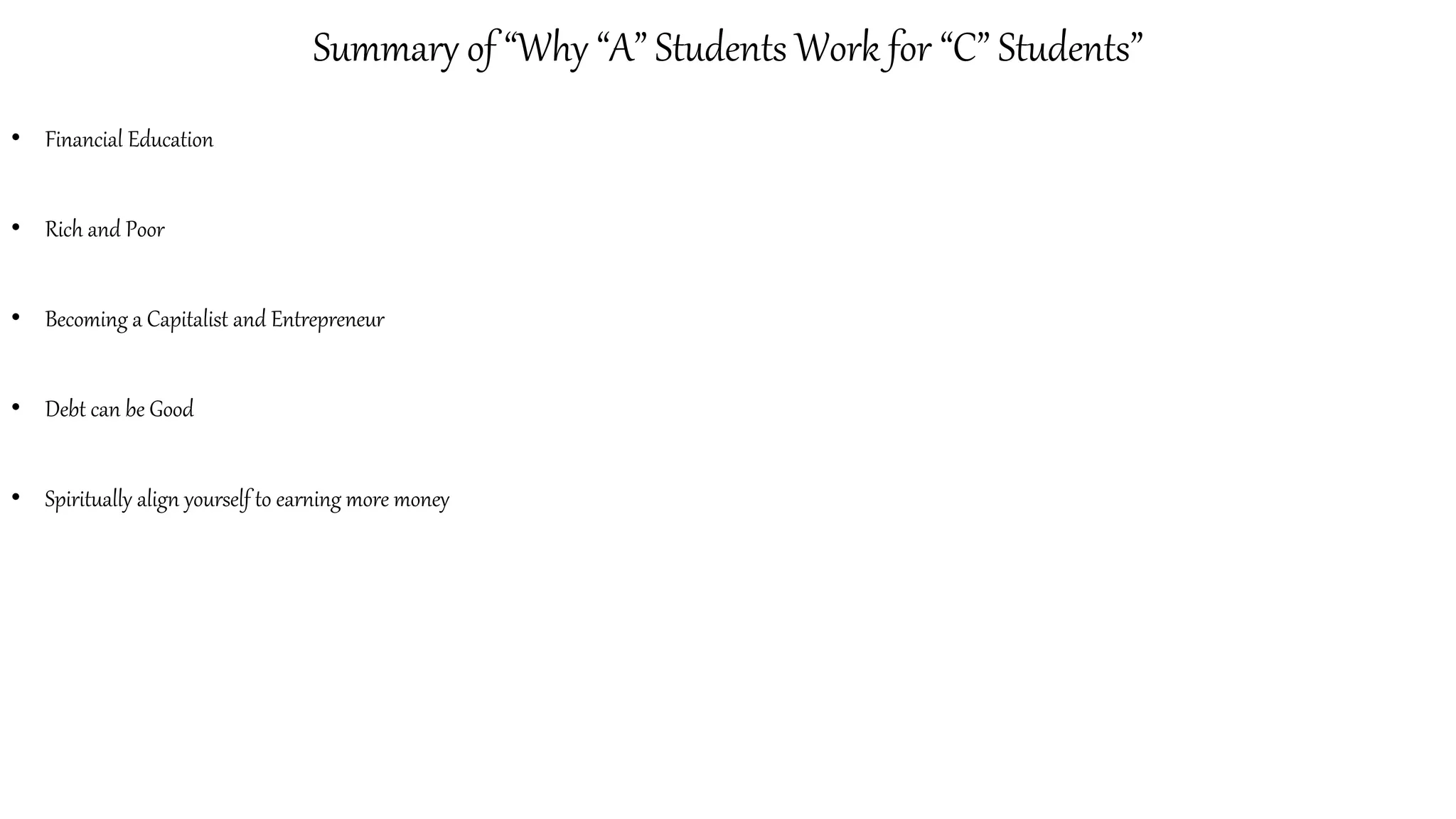 Why a students work for c students ppt