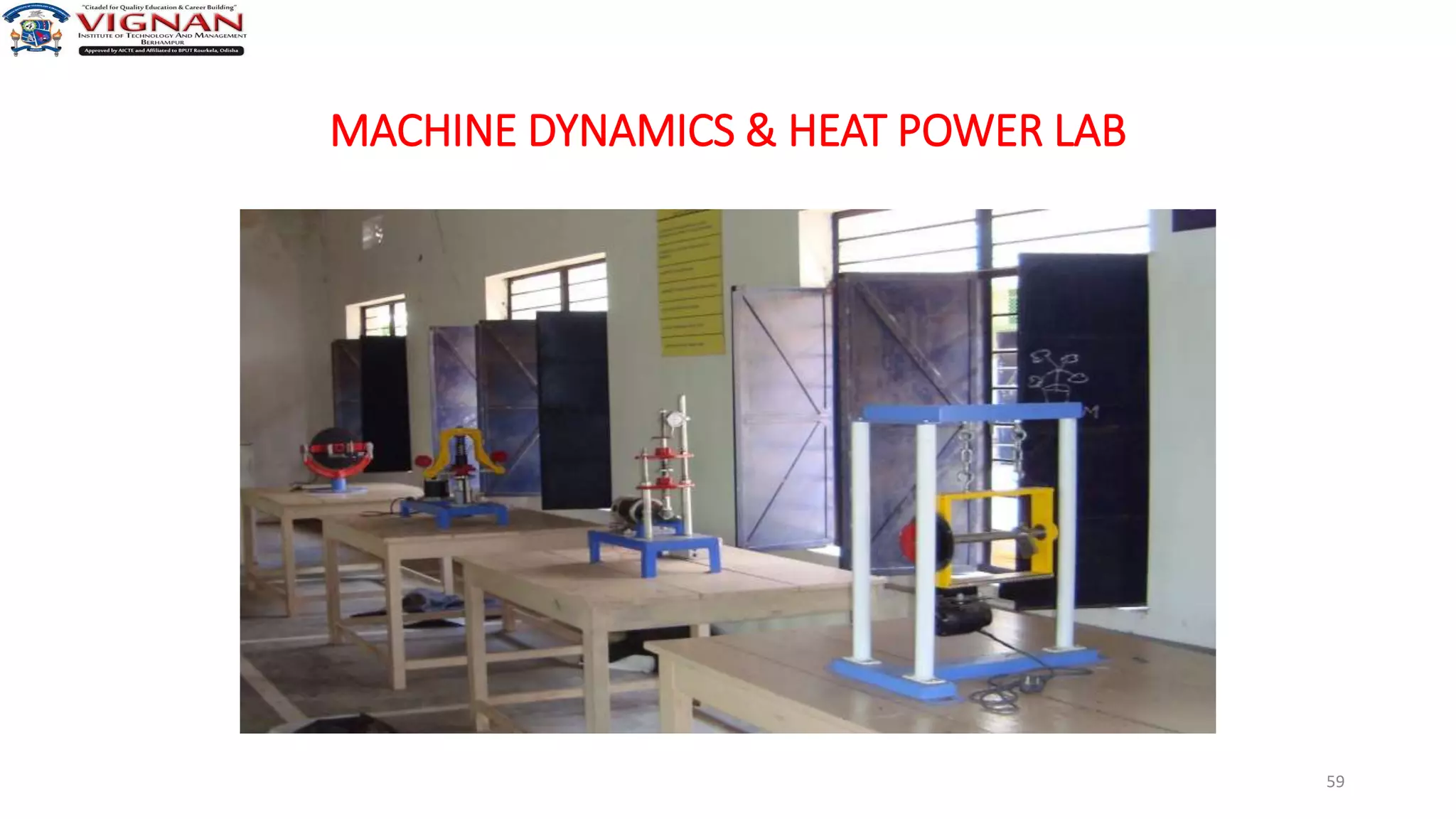 MACHINE DYNAMICS & HEAT POWER LAB
59
 