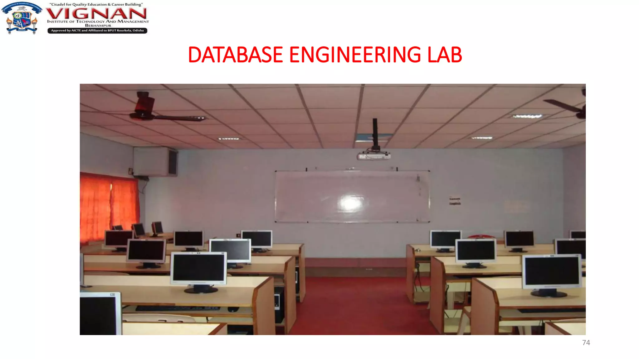 DATABASE ENGINEERING LAB
74
 