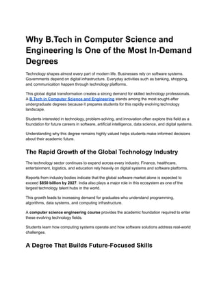 Why B.Tech in Computer Science and Engineering Is a Top Career Choice ...
