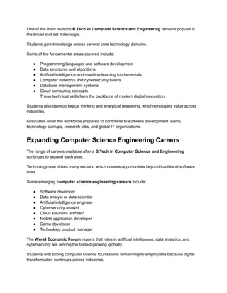 Why B.Tech in Computer Science and Engineering Is a Top Career Choice ...