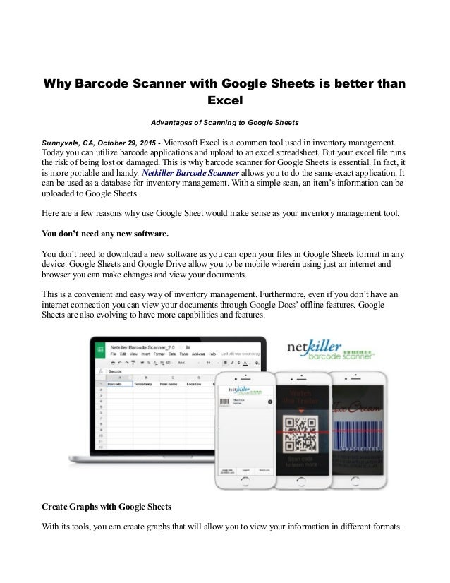 Why barcode scanner with google sheets is better than excel