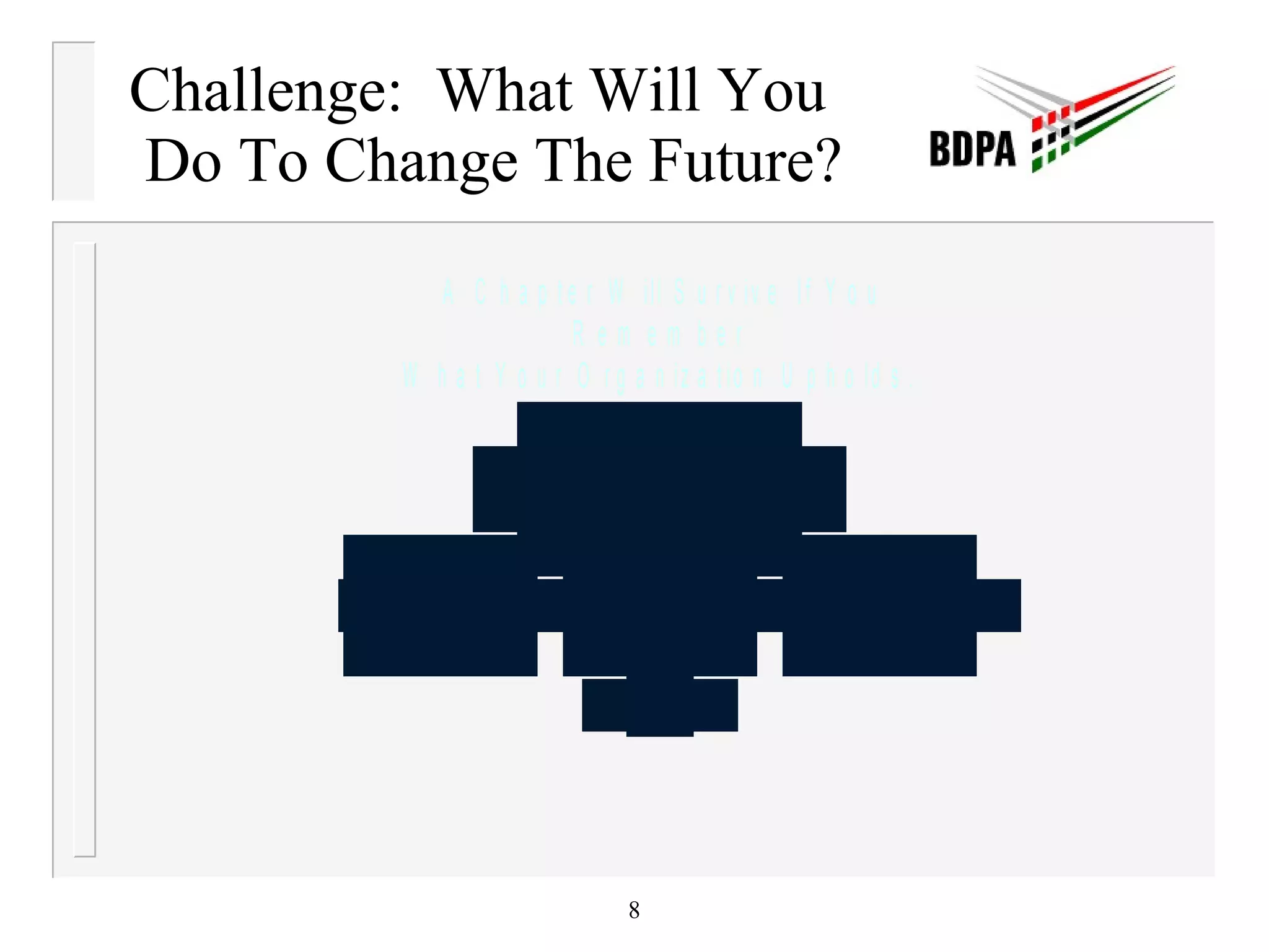 Challenge:  What Will You  Do To Change The Future? 
