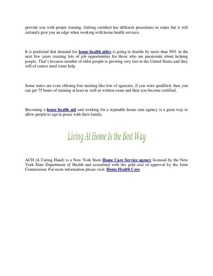 Why Become Home Health Aid