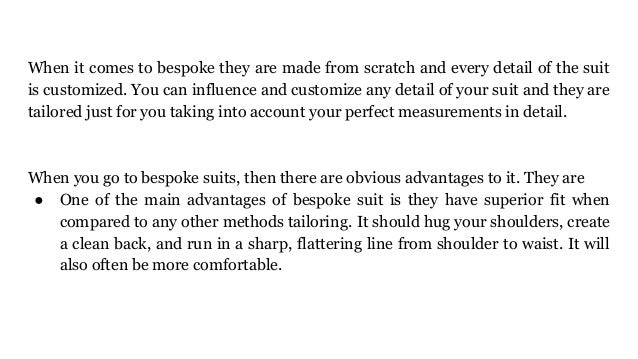 Why bespoke