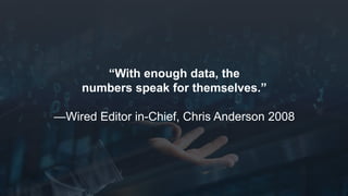 www.azimuthlabs.io
Copyright © 2018
“With enough data, the
numbers speak for themselves.”
—Wired Editor in-Chief, Chris Anderson 2008
 