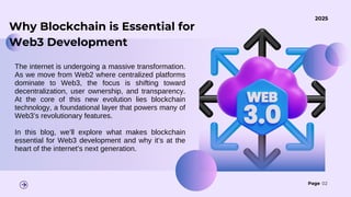Why Blockchain is Essential for Web3 Development | PDF